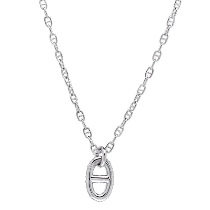 Hermes 18K White Gold Diamond New Farandole Pendant Necklace 3 of 7