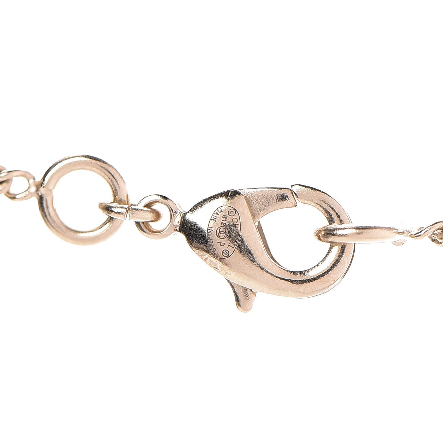 Pearl CC Drop Necklace Gold