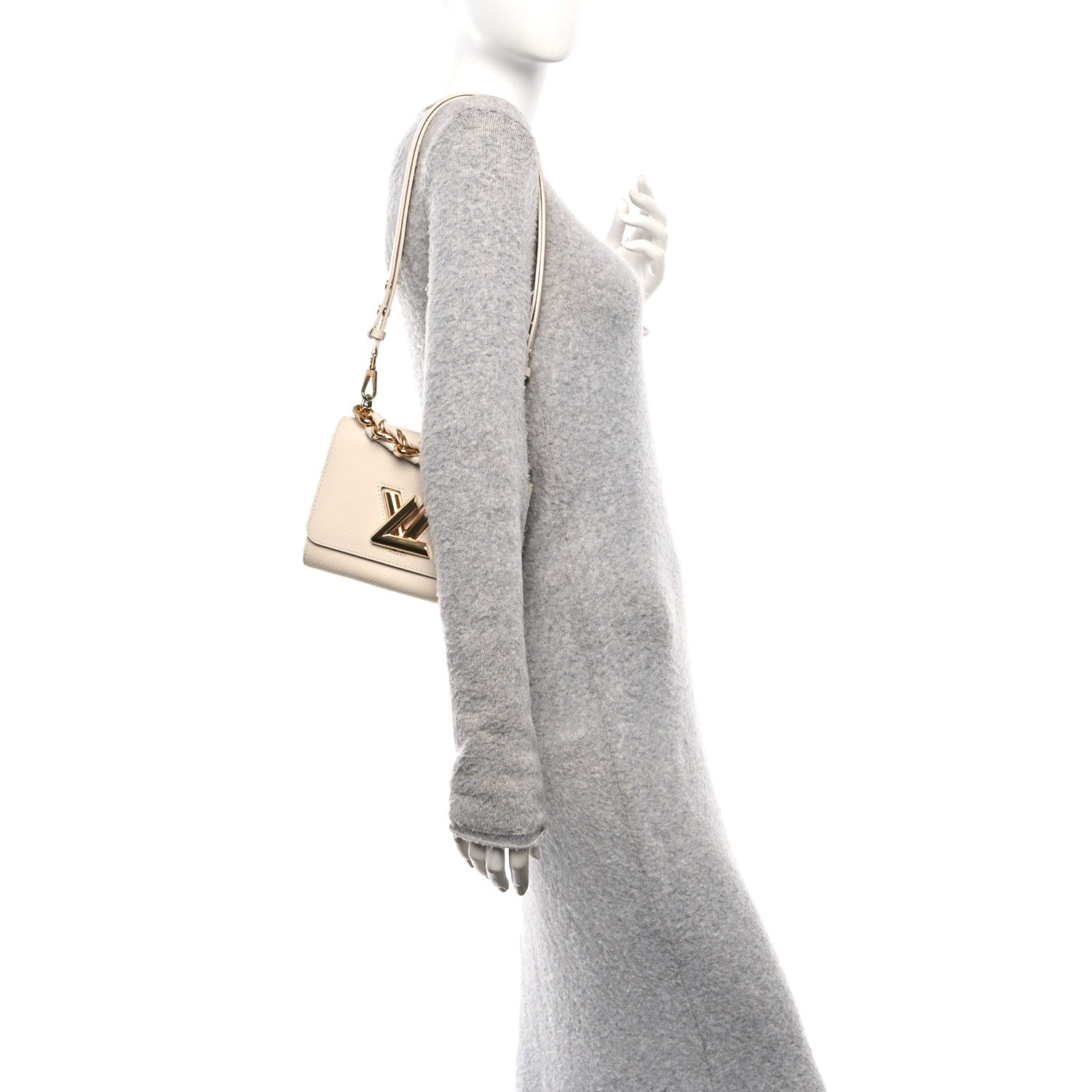 Louis Vuitton Epi Twist Braided Chain Shoulder Bag PM Quartz White 2 of 11