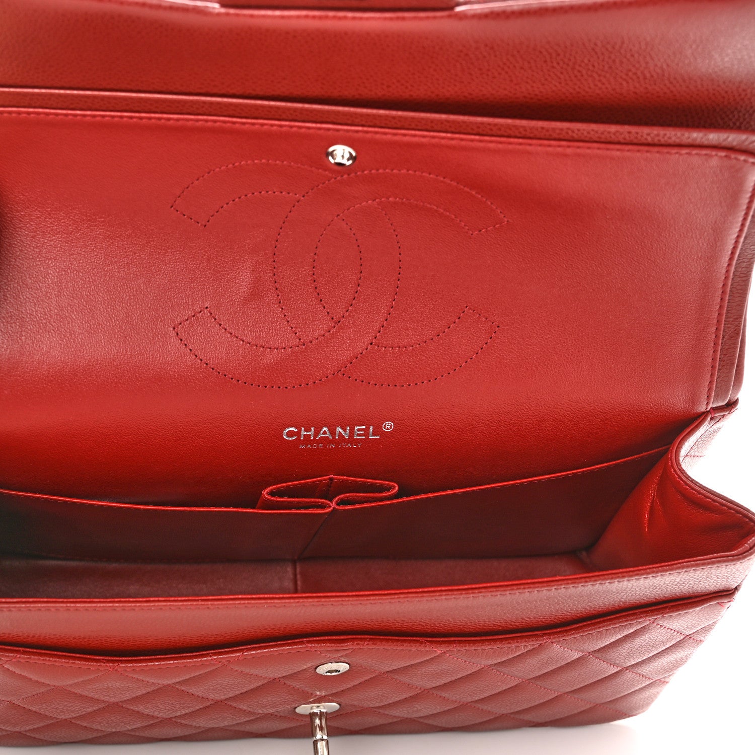 Chanel Caviar Quilted Jumbo Double Flap Dark Red 5 of 11