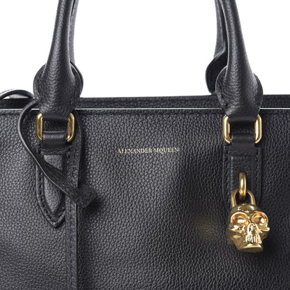 Alexander McQueen Pebbled Calfskin Small Skull Padlock Zip Around Tote Black 16 of 16