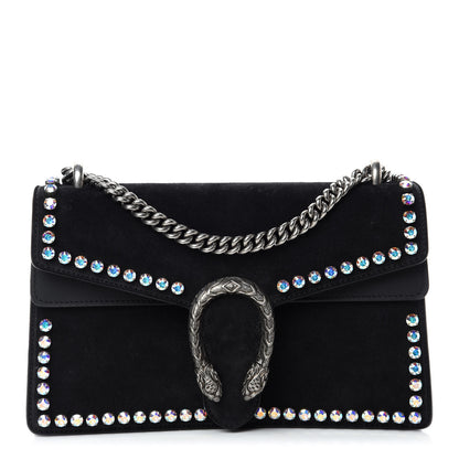 Gucci Suede Crystal Small Dionysus Shoulder Bag Black 1 of 12