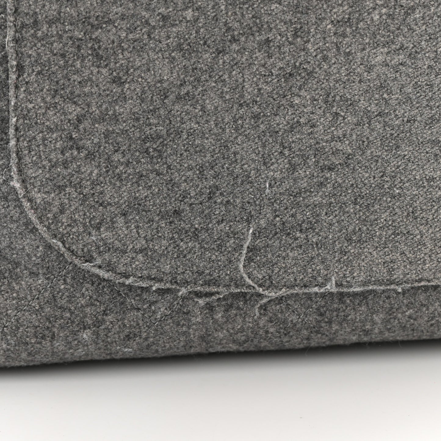 Wool Felt Calfskin Large Deauville Tote Grey Beige