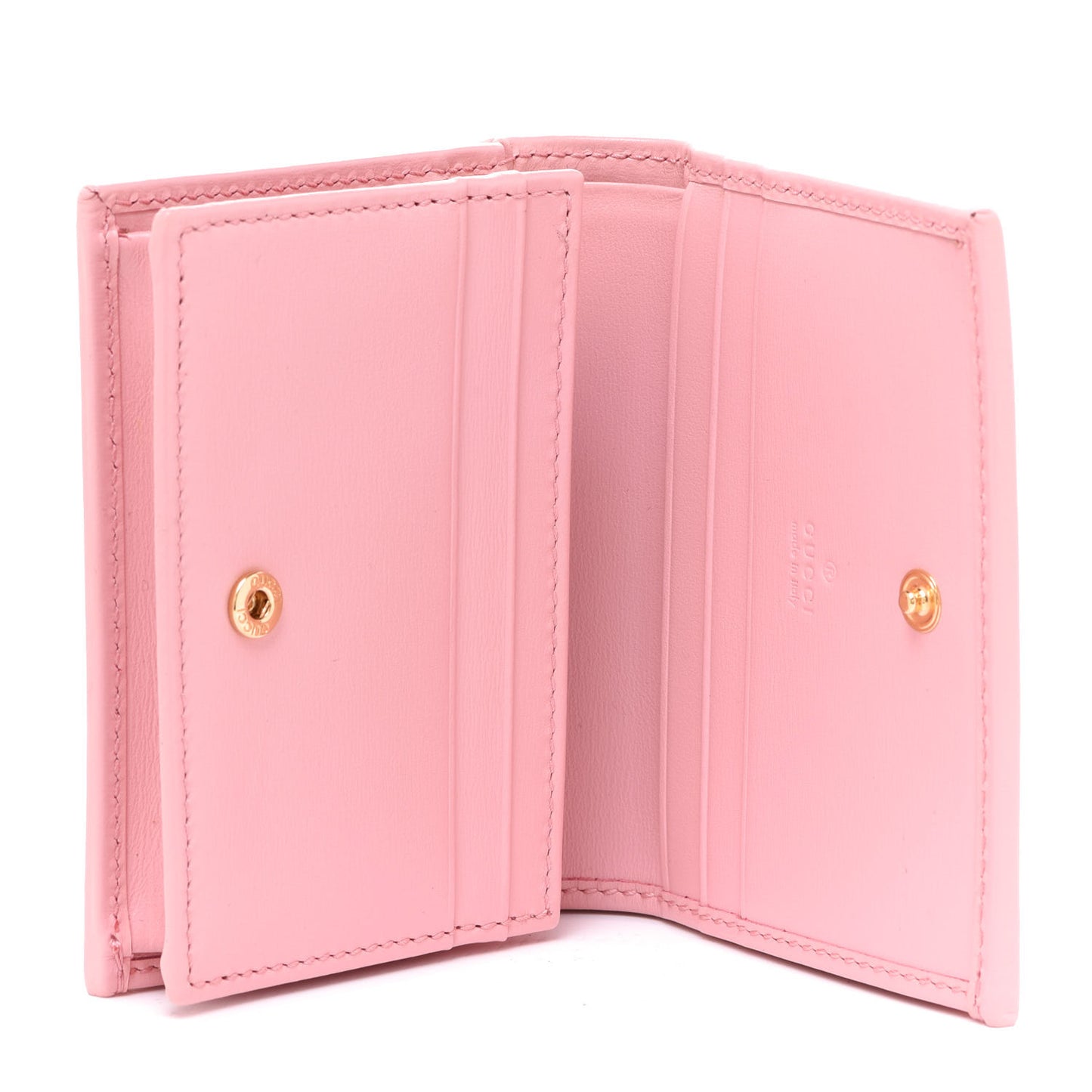 Boarded Plutone Calfskin Bi-Color Horsebit 1955 Card Case Wallet New Cherry Red Wild Rose