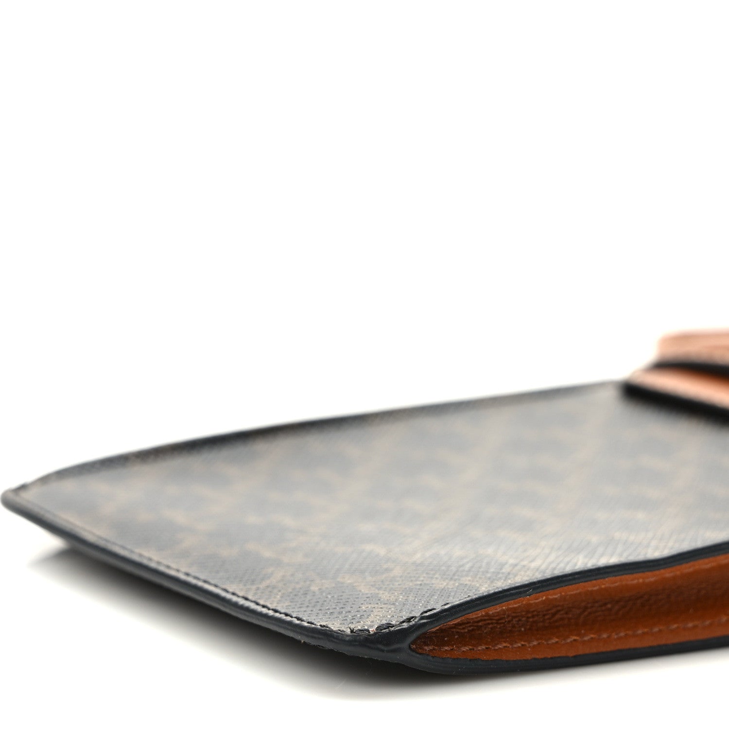 Celine Triomphe Canvas Lambskin Phone Pouch With Flap Tan 10 of 11