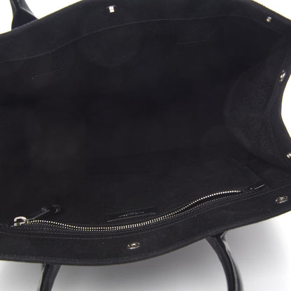 Saint Laurent Linen Calfskin Rive Gauche North South Tote Black 5 of 8