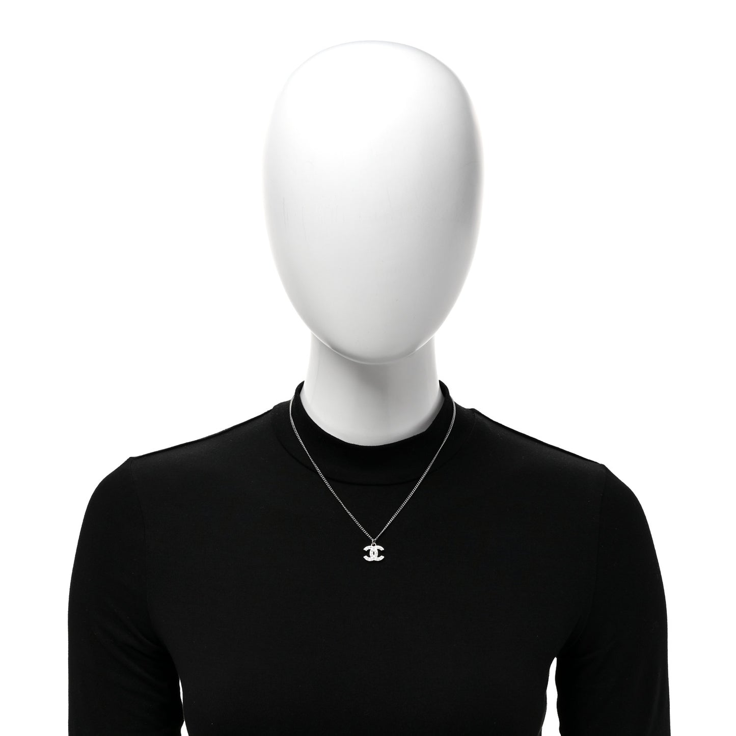 Crystal Timeless CC Necklace Silver