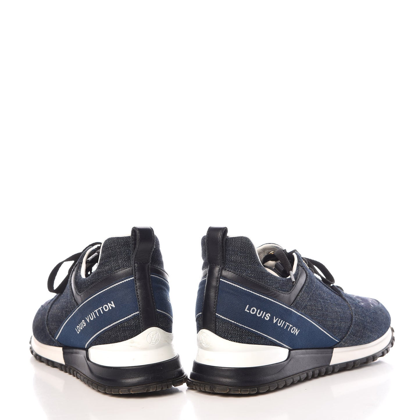 Monogram Denim Run Away Sneakers 39 Blue