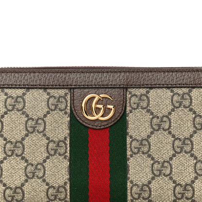 Gucci GG Supreme Monogram Web Ophidia Zip Around Wallet Brown 7 of 11