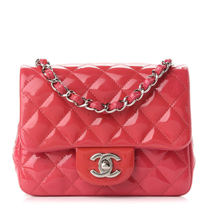 Chanel Patent Quilted Mini Square Flap Pink 1 of 8
