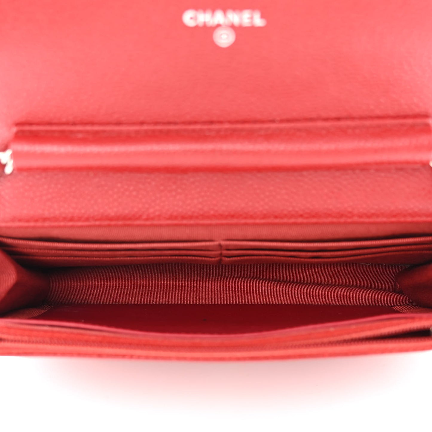 Caviar Quilted Wallet on Chain WOC Red