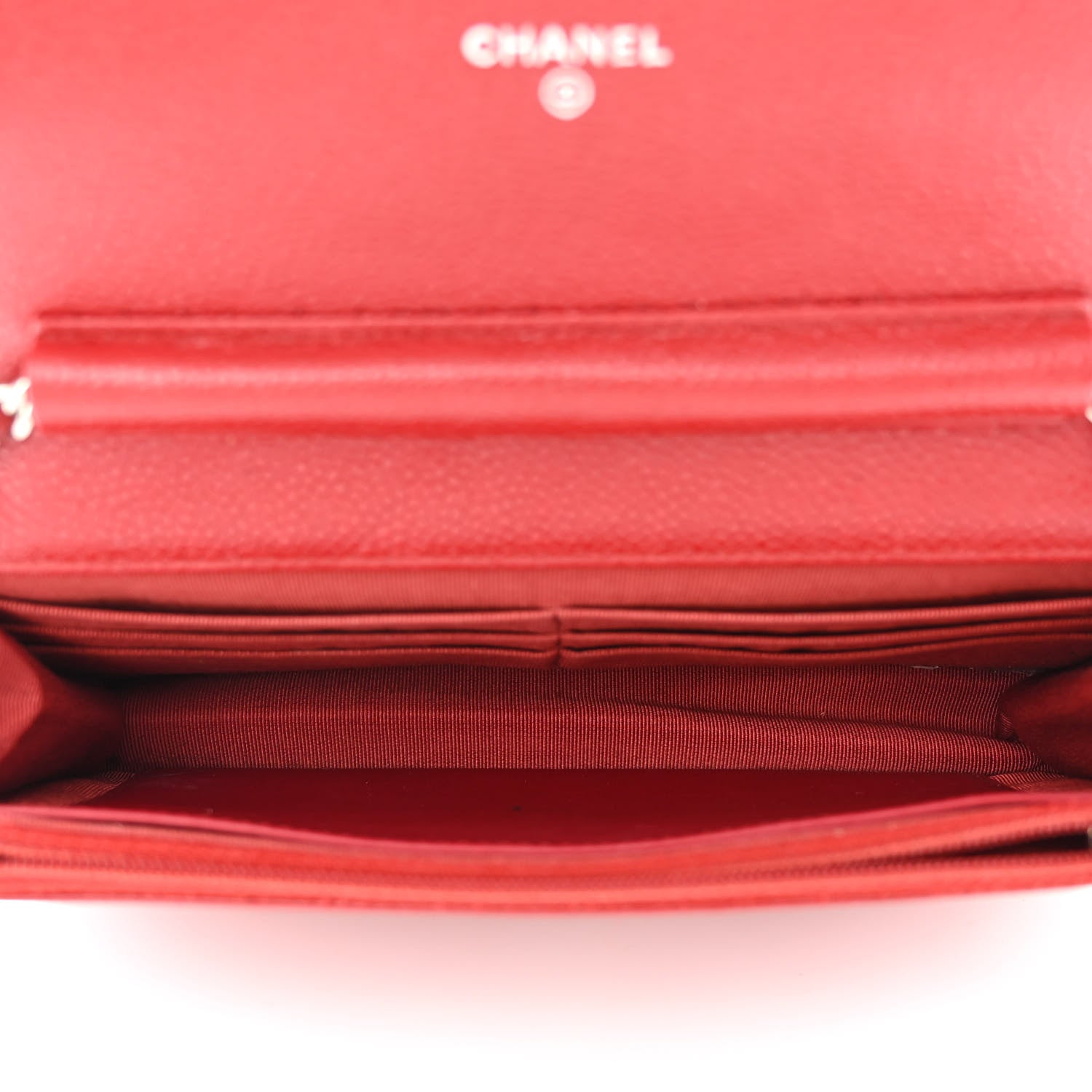 Chanel Caviar Quilted Wallet on Chain WOC Red 5 of 14