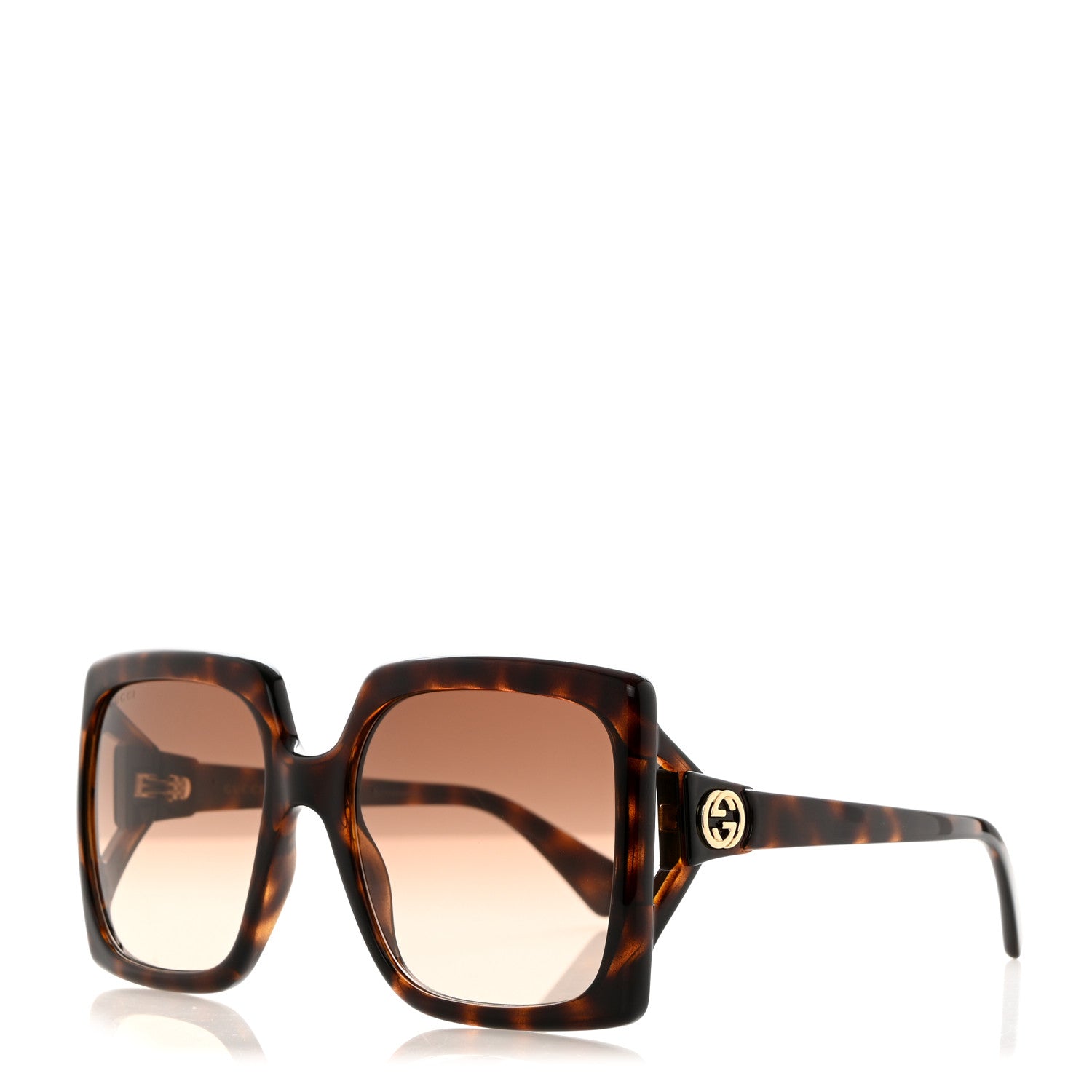 Gucci Acetate Square Frame Sunglasses GG0876S Tortoise 1 of 8