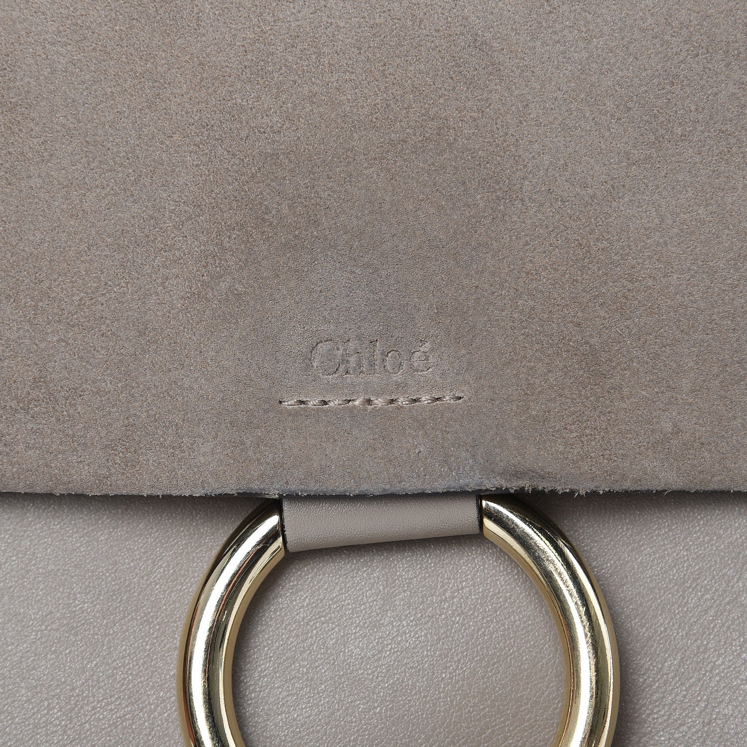 Chloe Suede Calfskin Small Faye Shoulder Bag Motty Grey 9 of 15