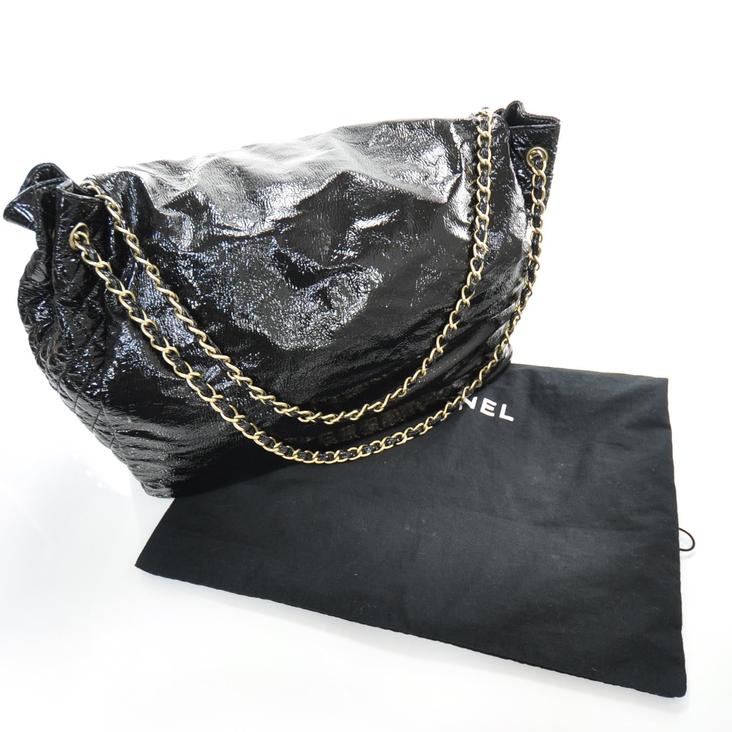 Chanel Vinyl XL Rock and Chain Flap Black 3 of 9