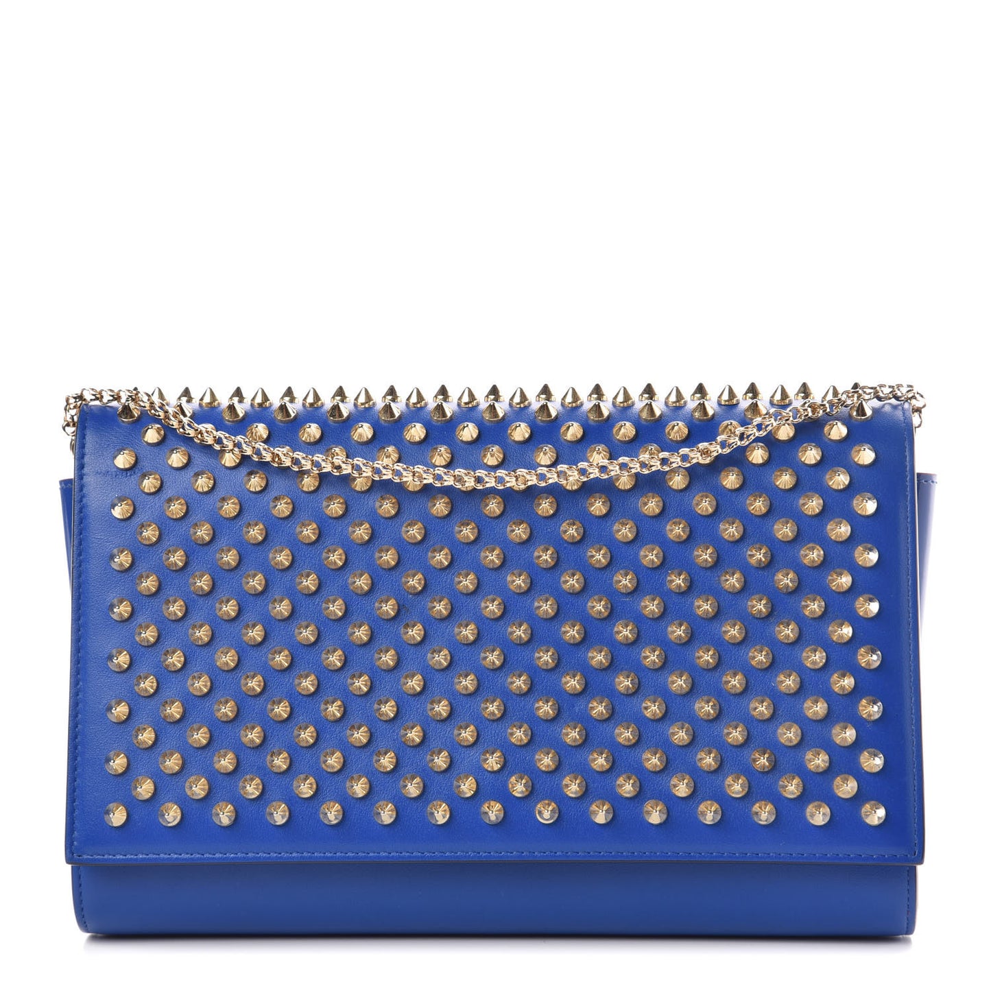 Calfskin Spikes Paloma Clutch Blue