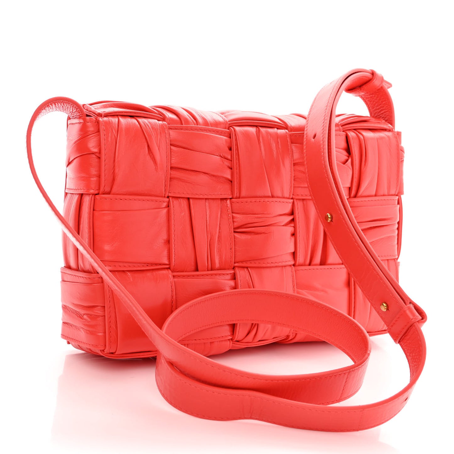 Calfskin Intreccio Plisse Cassette Crossbody Bag Sunburst