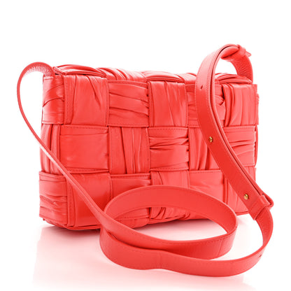 Bottega Veneta Calfskin Intreccio Plisse Cassette Crossbody Bag Sunburst 3 of 10