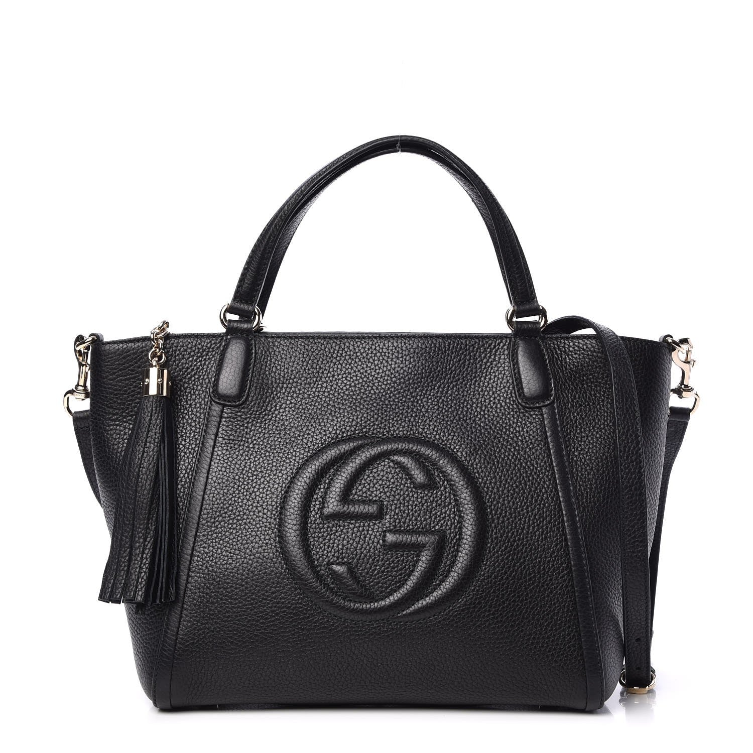 Gucci Pebbled Calfskin Small Soho Top Handle Bag Black 1 of 9