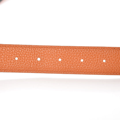 Hermes Chamonix Togo Reversible Glenan 32mm Belt 90 Black Orange 4 of 7