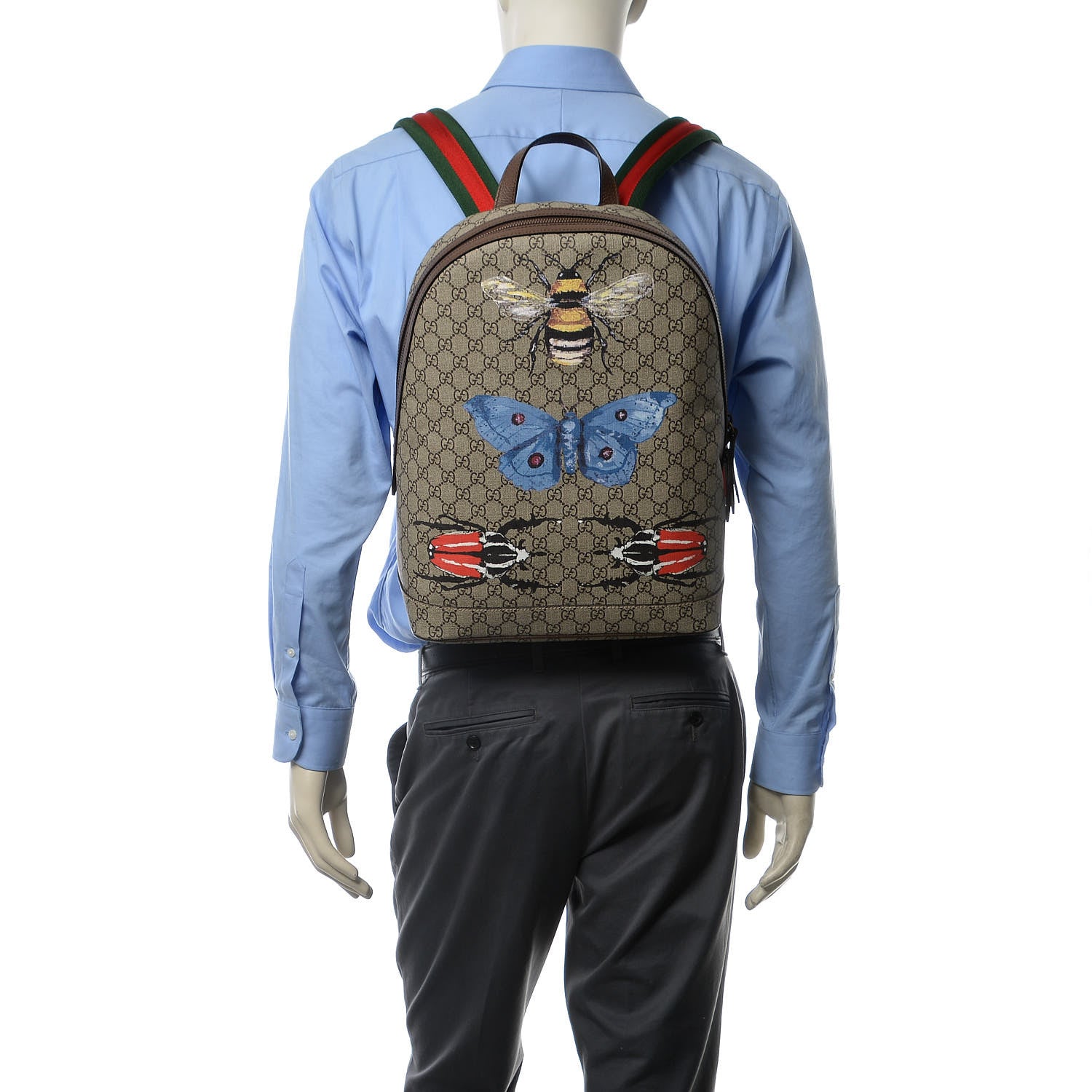 Gucci GG Supreme Monogram Web Insect Dome Backpack 2 of 9