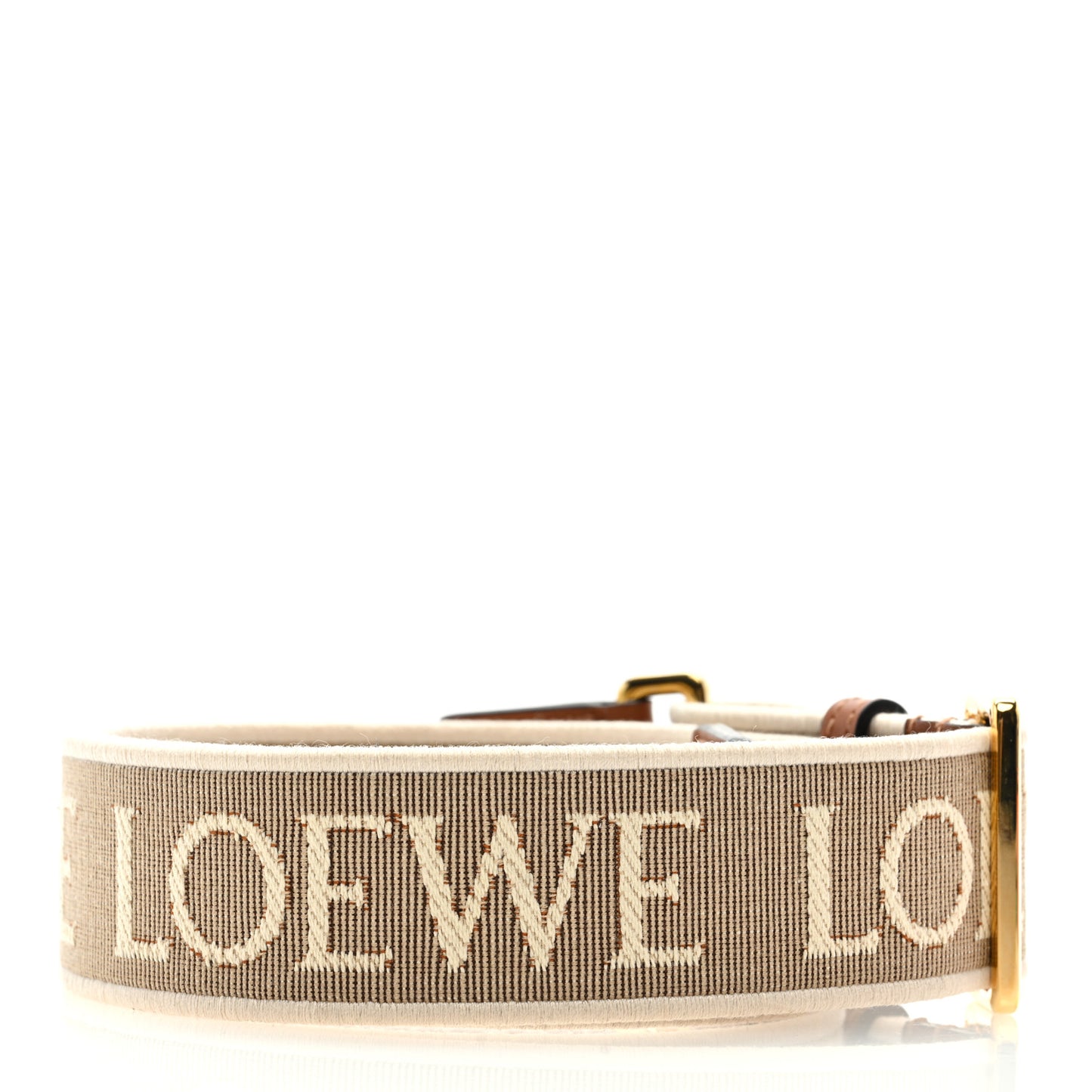 Calfskin Jacquard Anagram Strap Natural Tan