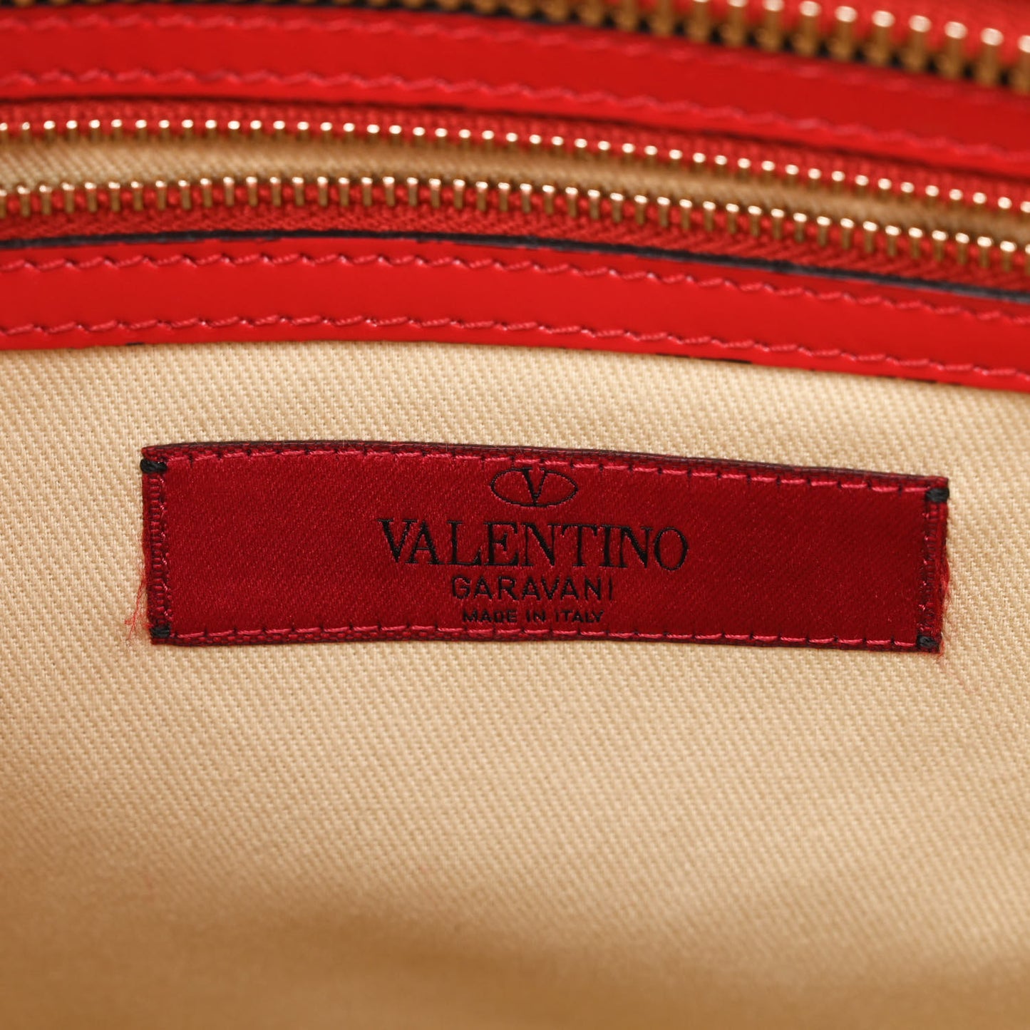 Patent Monochrome Rockstud Double Handle Tote Rosso Valentino