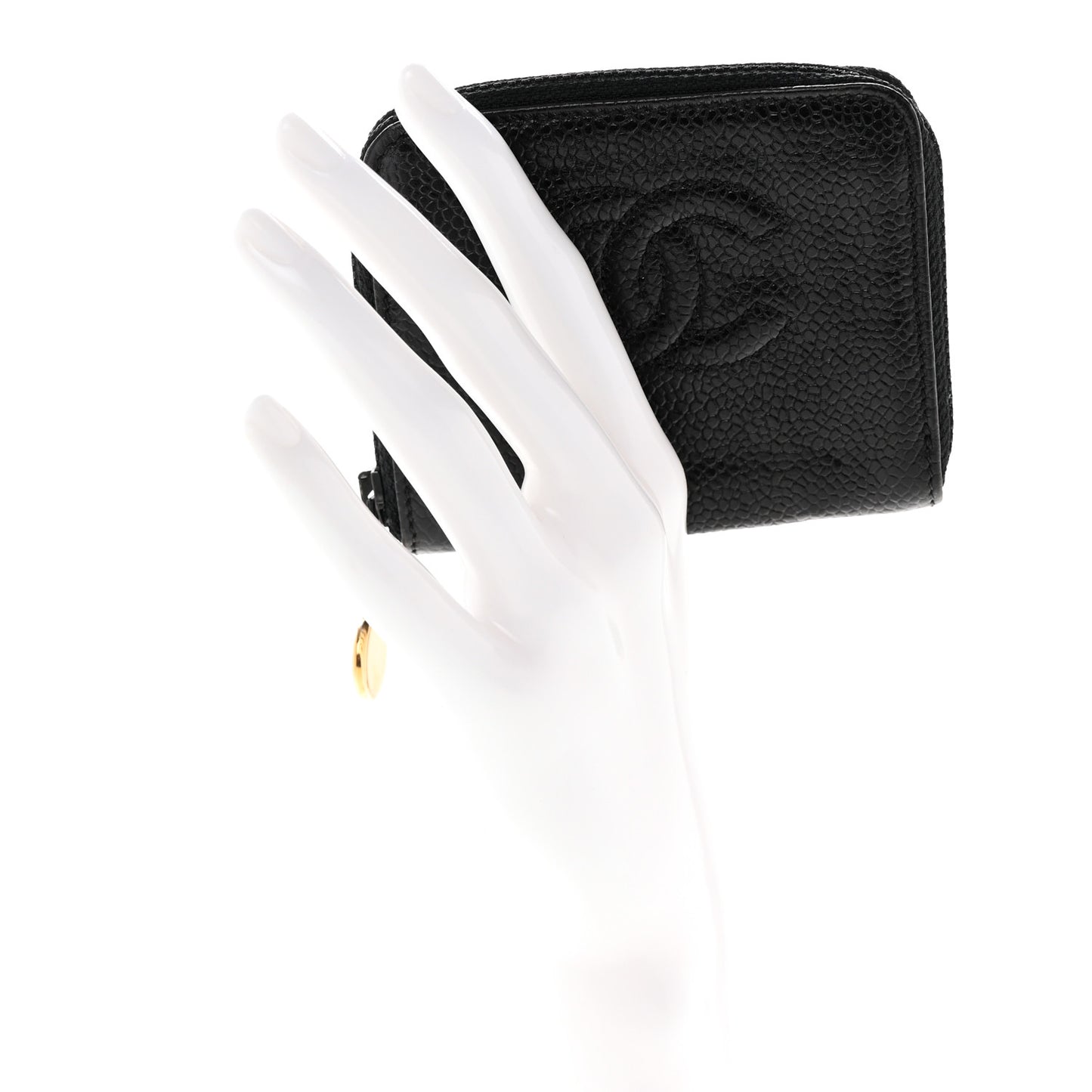 Caviar Timeless CC Zip Around Coin Purse Black