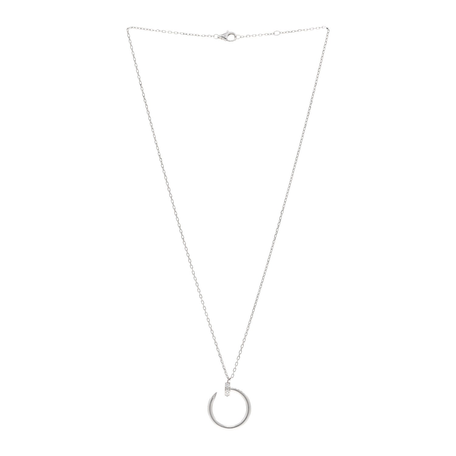 Cartier 18K White Gold Diamond Juste Un Clou Necklace 3 of 5