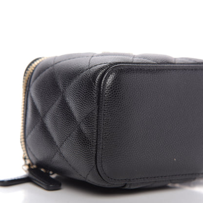 Chanel Caviar Quilted Mini Pearl On Top Vanity Case With Chain Black 11 of 18