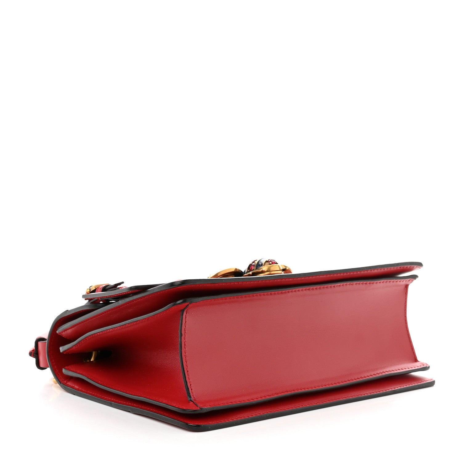 Gucci Calfskin Sylvie Web Small Queen Margaret Top Handle Bag Red 4 of 13