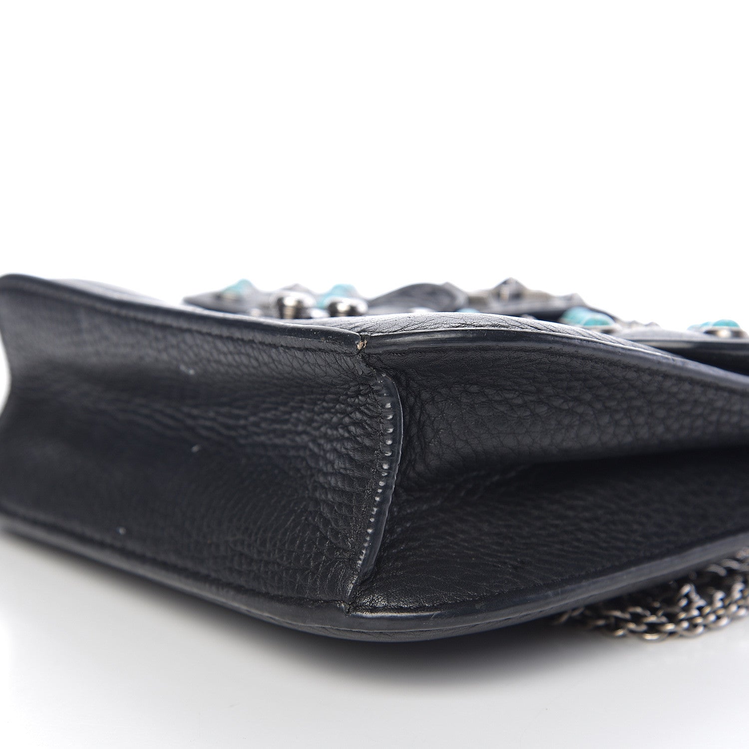 Valentino Garavani Pebbled Calfskin Star Studded Small Lock Flap Black 7 of 10