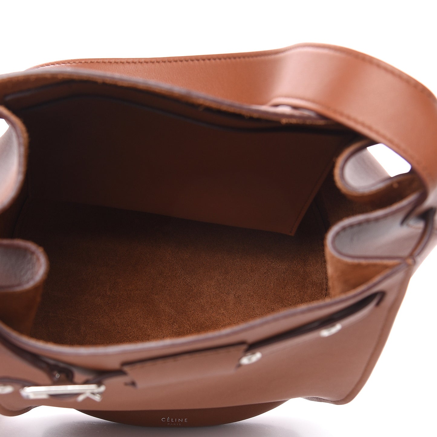 Smooth Calfskin Long Strap Big Bucket Bag Tan