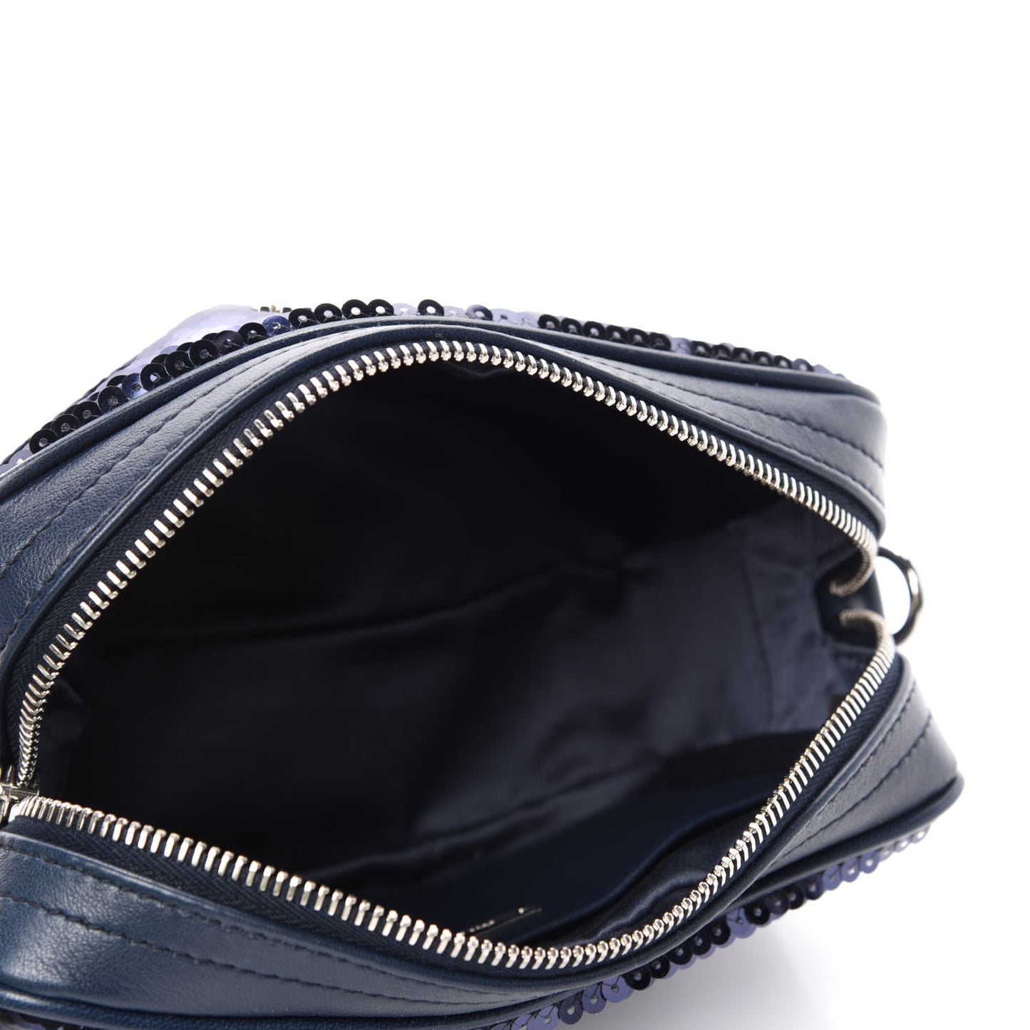 Paillettes Sequin Chain Camera Bag Bleu