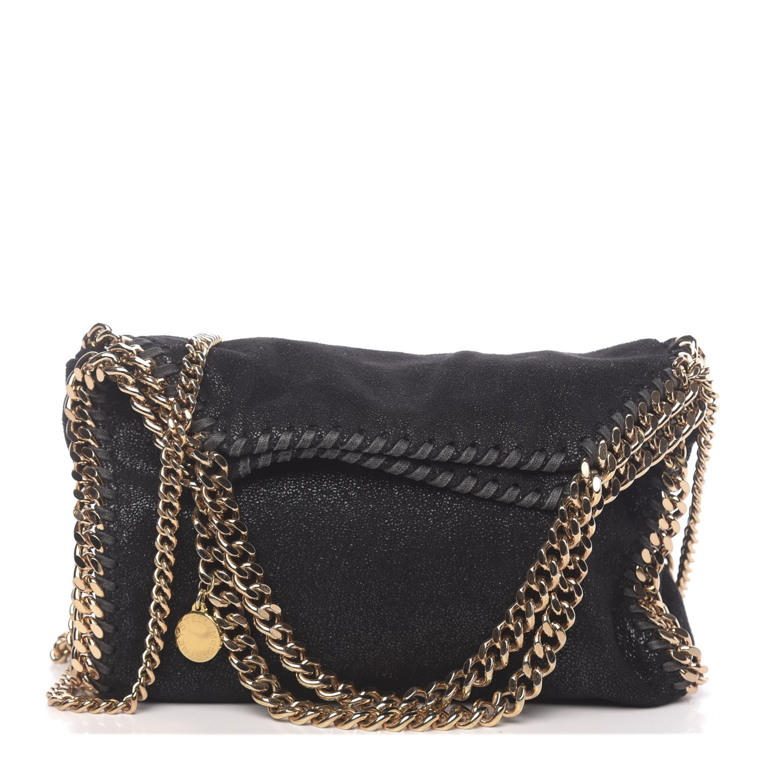 Stella McCartney Shaggy Deer Mini Falabella Fold Over Tote Black 1 of 12