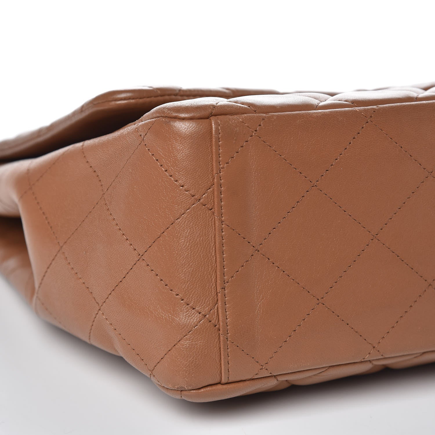 Chanel Lambskin Quilted Maxi Single Flap Dark Beige 8 of 17