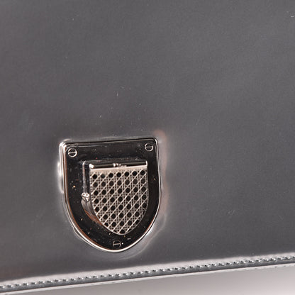 Christian Dior Metallic Patent Micro-Cannage Medium Diorama Flap Bag Silver 9 of 17