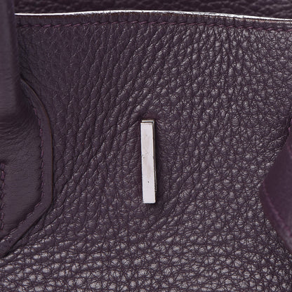Hermes Taurillon Clemence Birkin 35 Raisin 16 of 36
