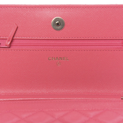 Chanel Caviar Quilted French New Wave Chain CC Wallet On Chain WOC Pink 6 of 11