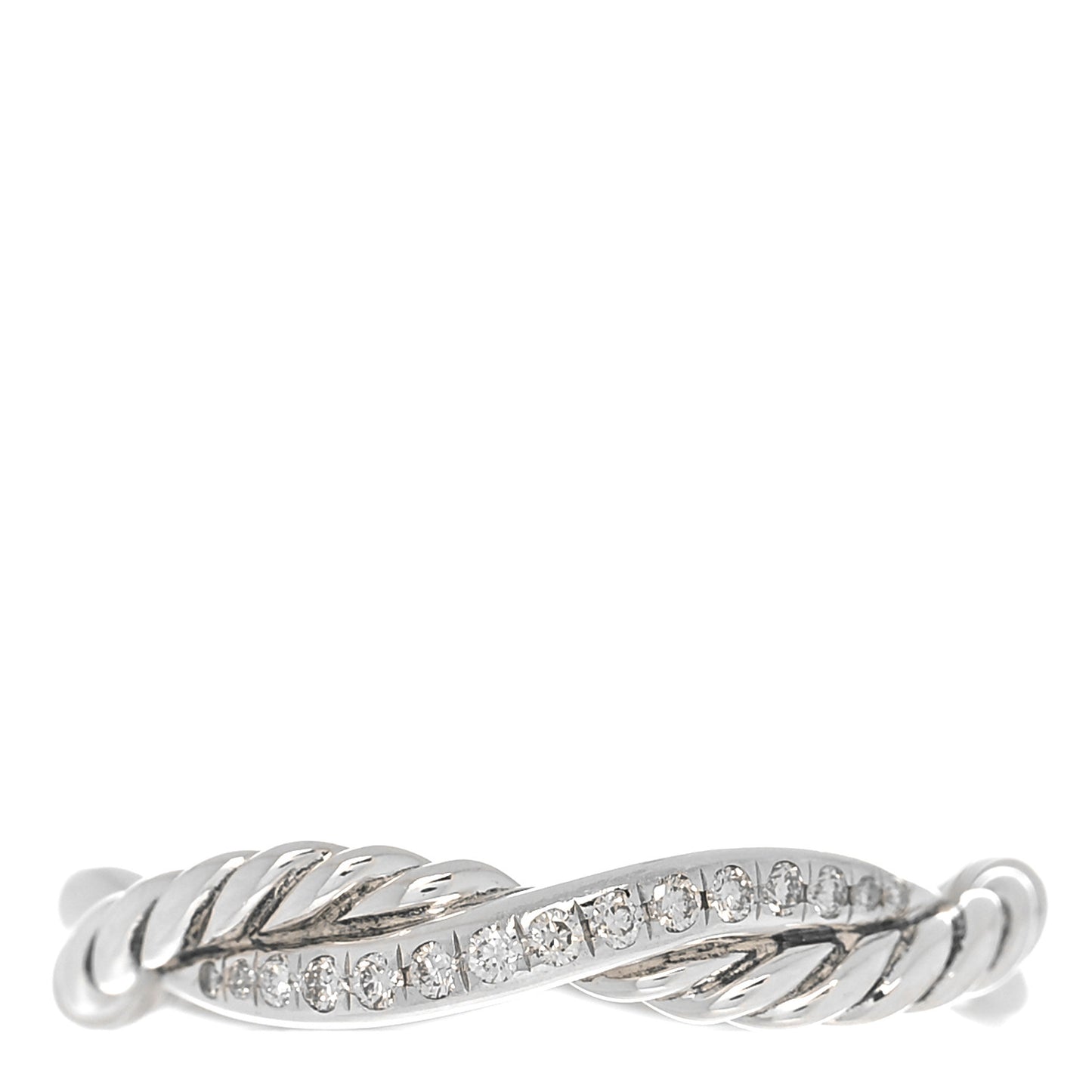 Sterling Silver Diamond Petite Infinity Twist Ring 52 6