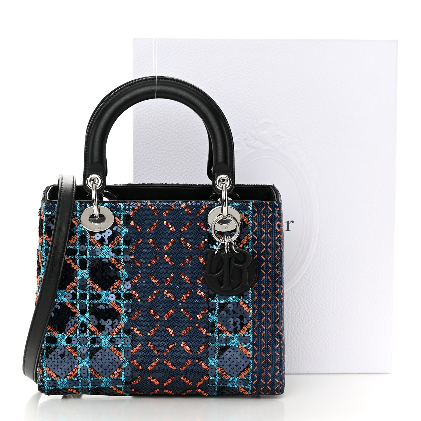 Sequin Medium Lady Dior Black Multicolor