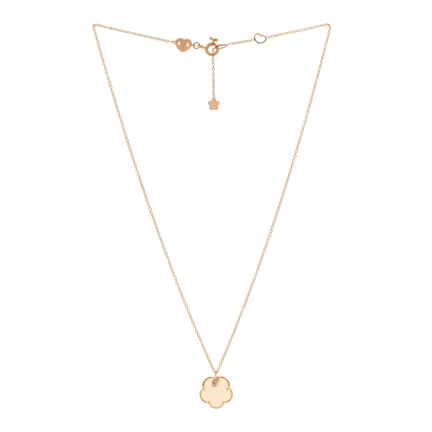 Pasquale Bruni 18K Rose Gold Diamond White Agate Petit Joli Necklace 3 of 5