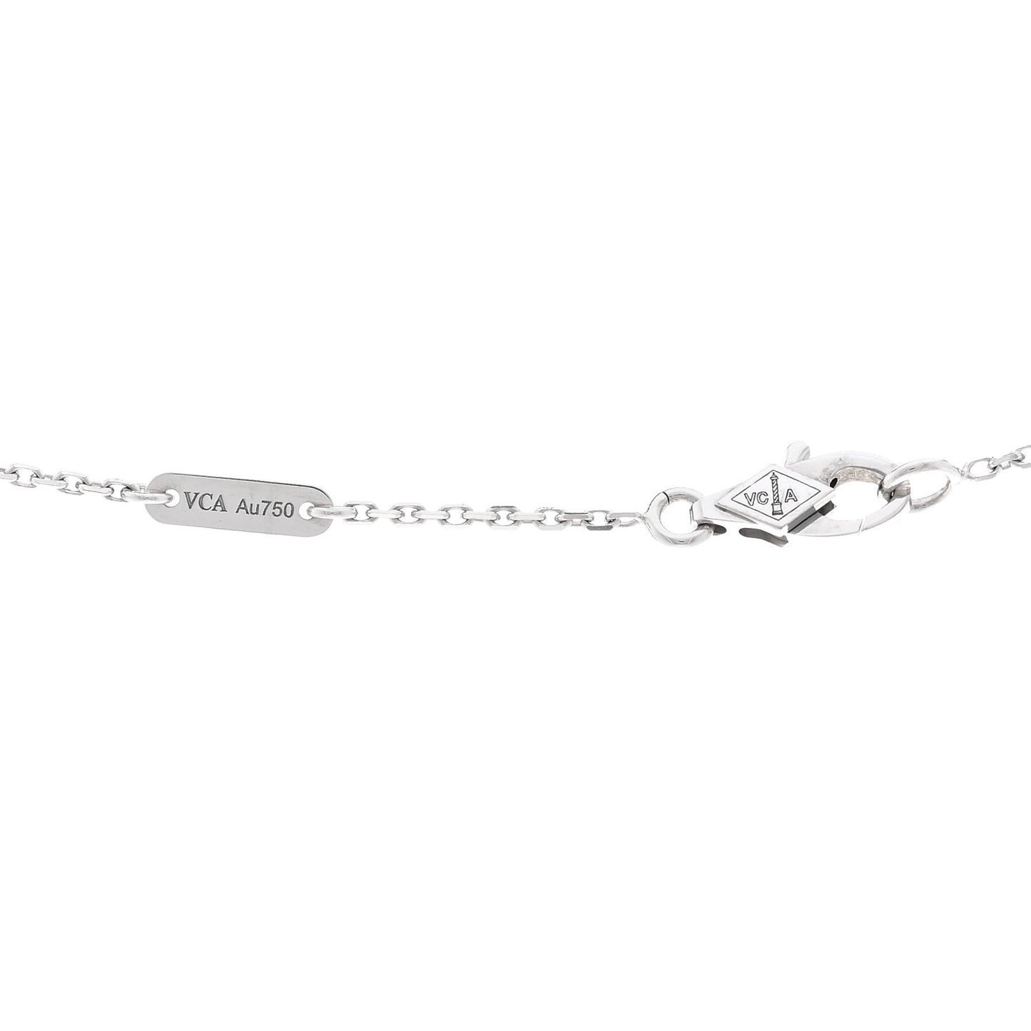 18K White Gold Diamond Sweet Alhambra Pendant Necklace