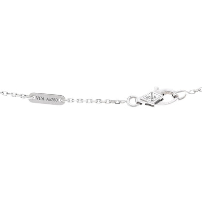 Van Cleef & Arpels 18K White Gold Diamond Sweet Alhambra Pendant Necklace 4 of 5