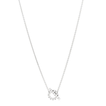 Hermes 18K White Gold Diamond Finesse Pendant Necklace 1 of 5