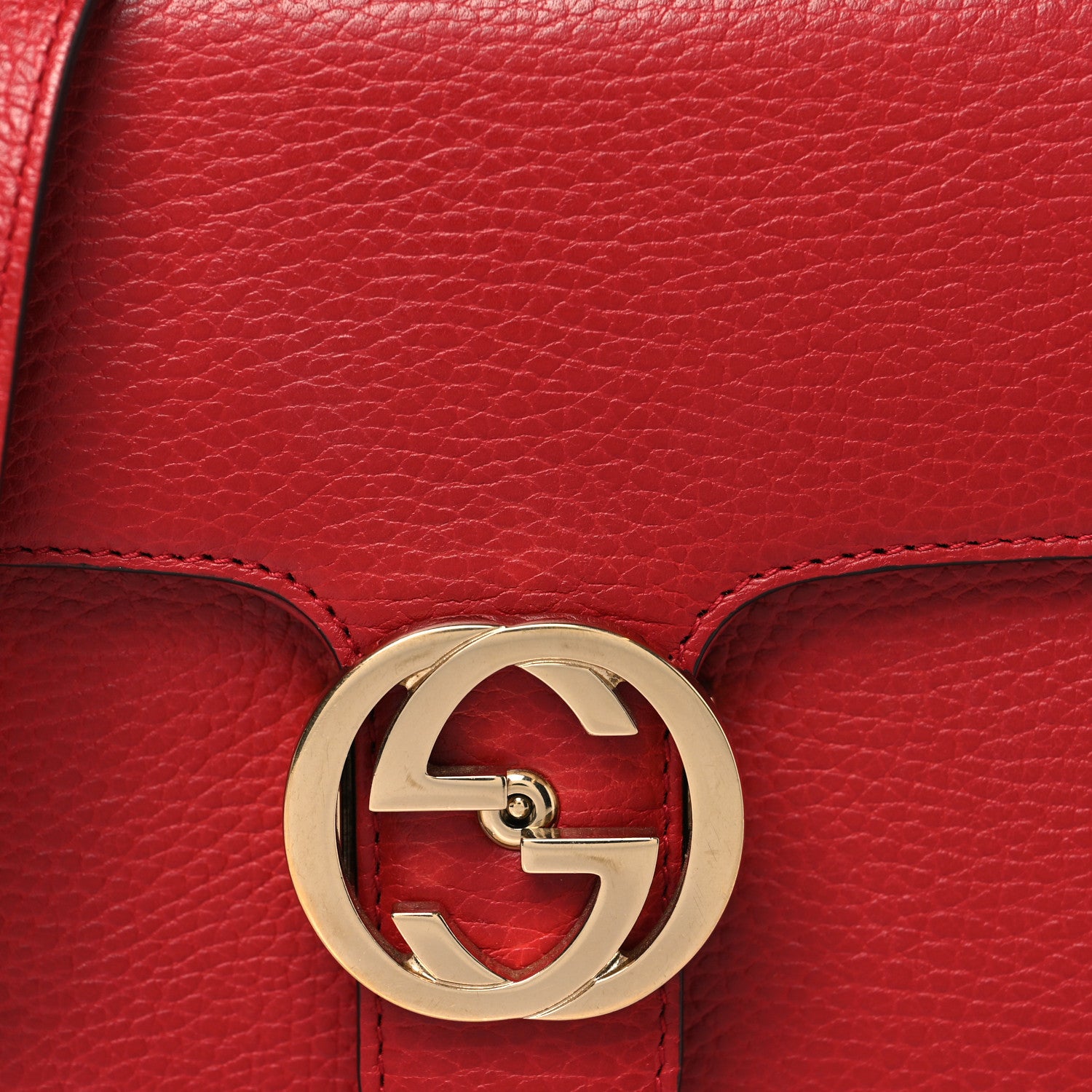Gucci Dollar Calfskin Small Interlocking G Shoulder Bag Red 8 of 13
