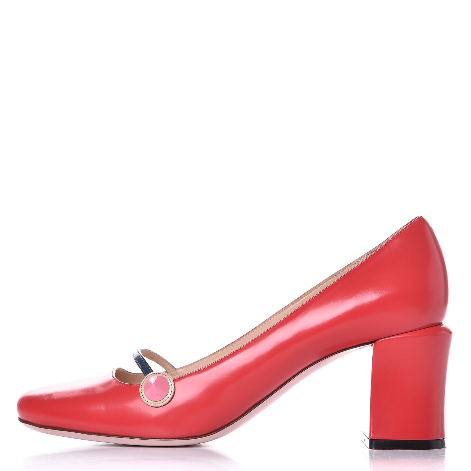 Fendi Calfskin Rainbow Mary Jane Pumps 39 Flame Sand 1 of 13