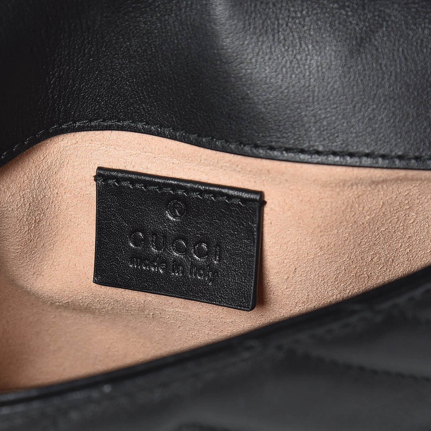 Gucci Calfskin Matelasse Super Mini GG Marmont Shoulder Bag Black 6 of 11
