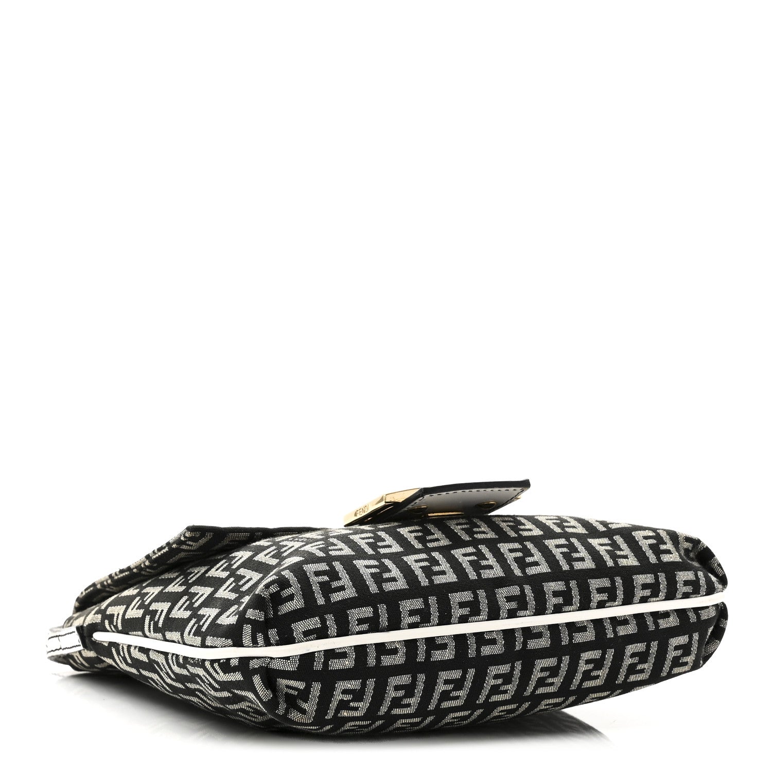 Fendi Zucchino Tube Messenger Bag Black White 4 of 9