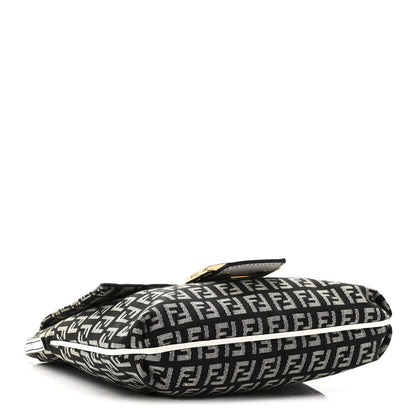 Fendi Zucchino Tube Messenger Bag Black White 4 of 9
